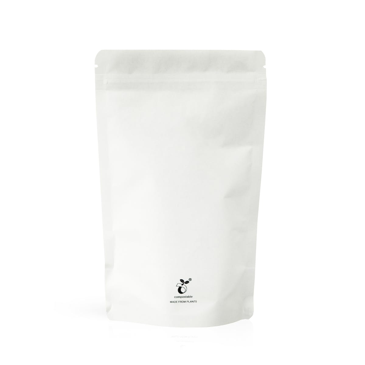 Compostable stand up pouch - white paper  1