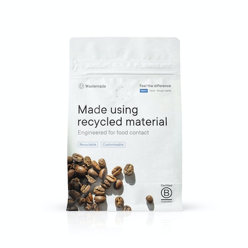 Wastemade™ post-consumer recycled (PCR) coffee pouch with valve